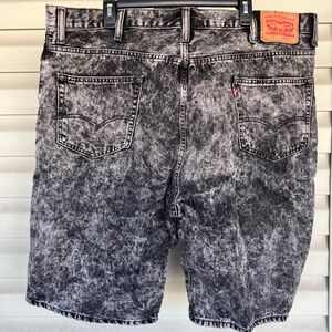 Levis 569 Shorts Men Sz 42 Loose Baggy Fit Black Acid Wash Jean Denim Jorts
